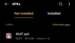 locate the Muff APK file in Downloads