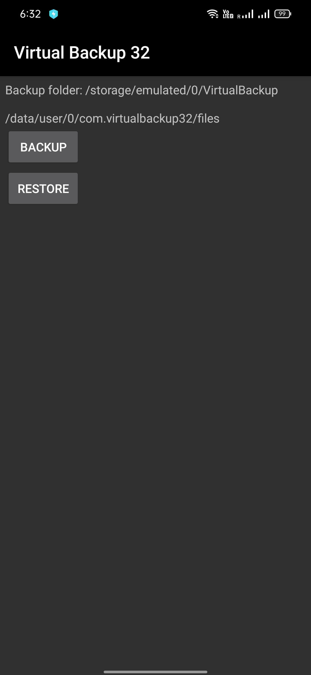 Virtual Backup screenshot