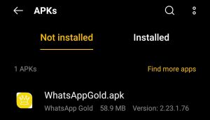 ;ocate the WhatsGold APK File