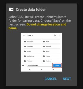 create data folder for John GBA Lite
