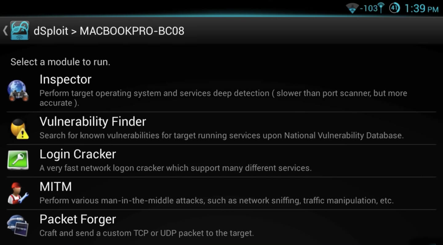 dSploit screenshot