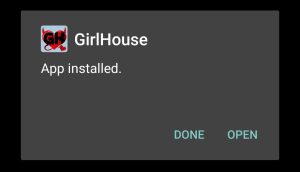 Girl House game successfully installed