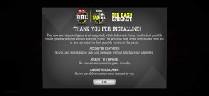 required permissions for Big Bash Cricket