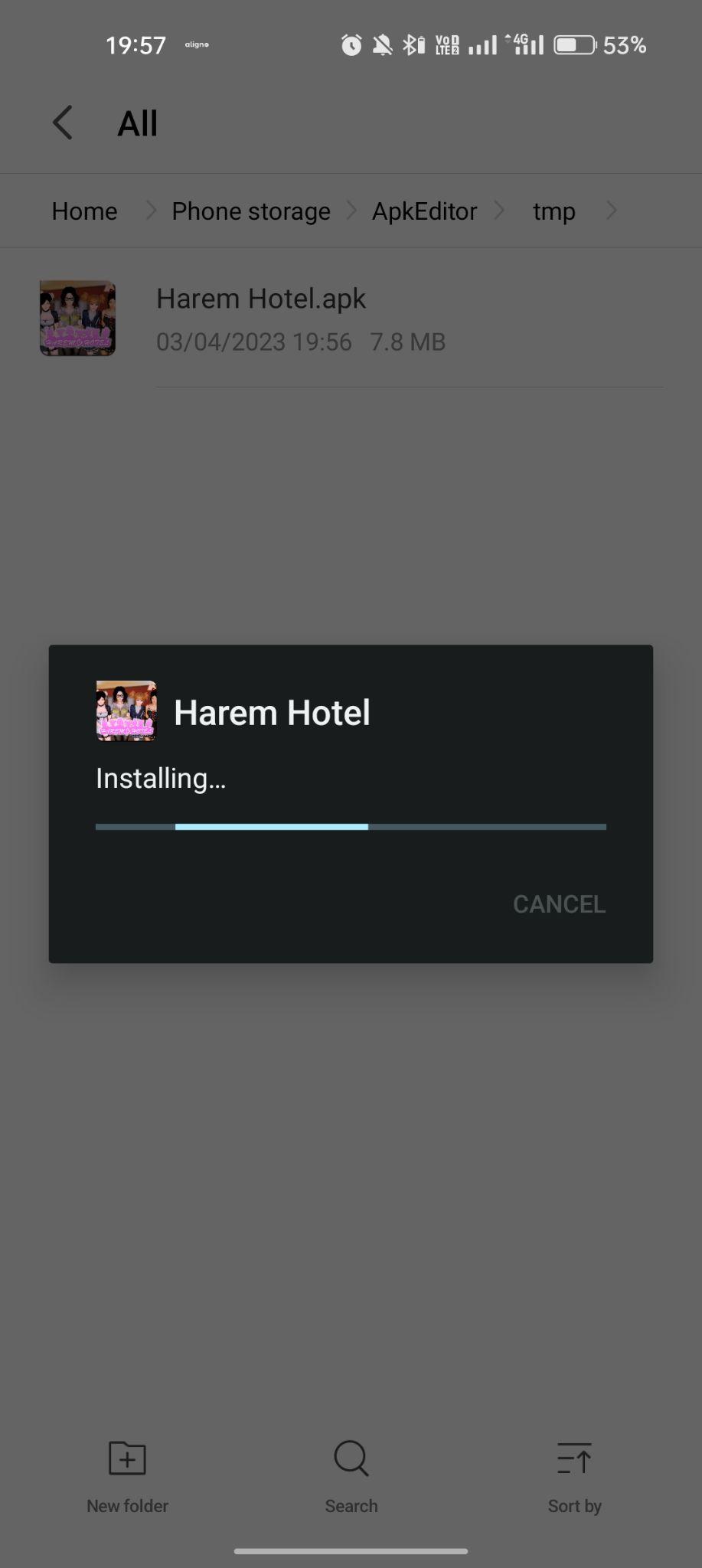 Harem Hotel apk installing
