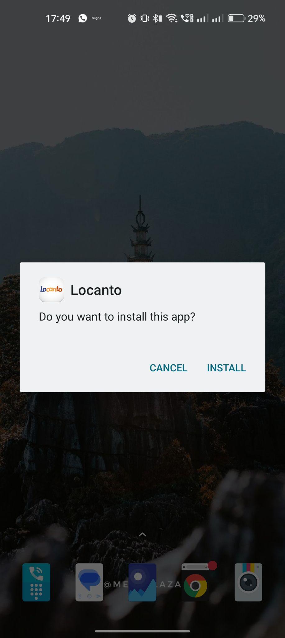 click on install