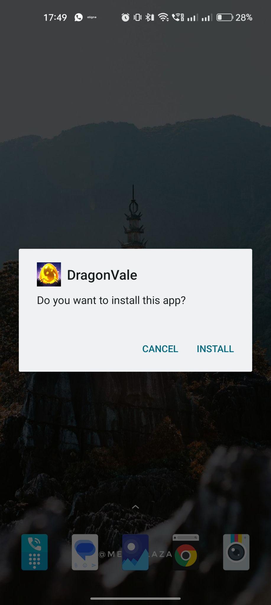 click on install