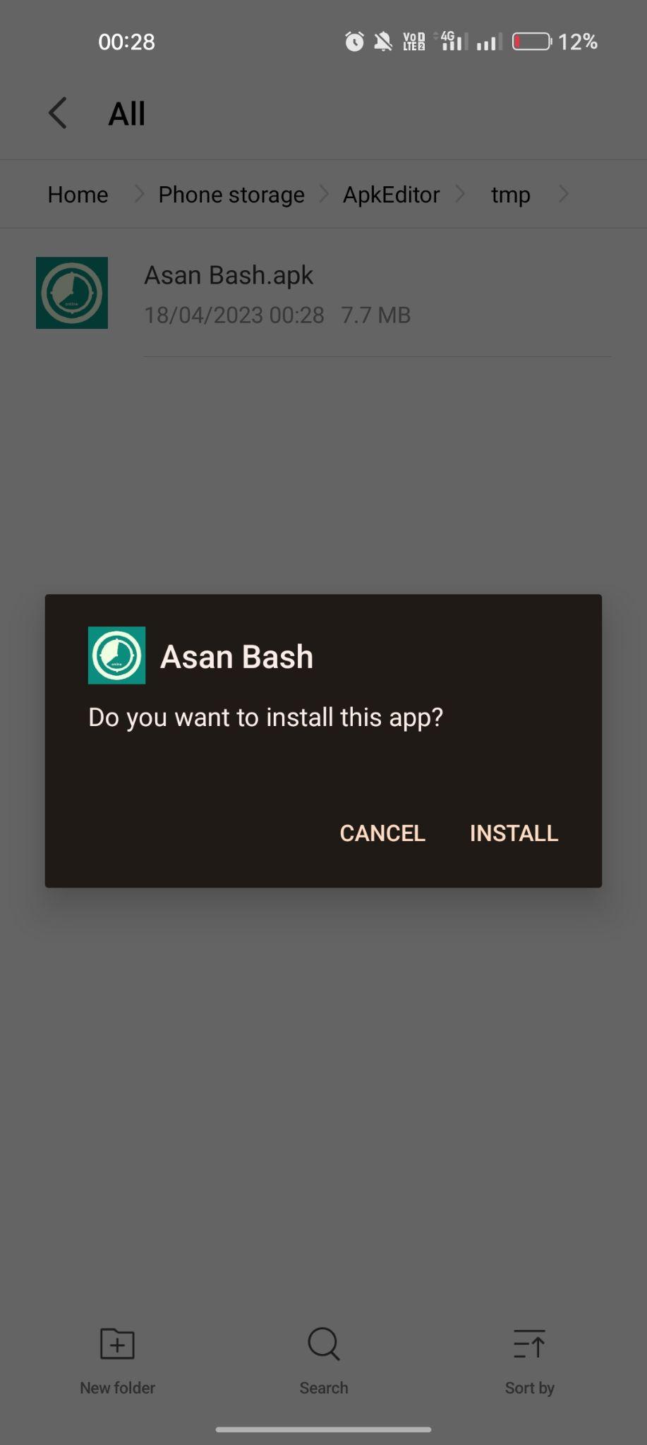 click on install