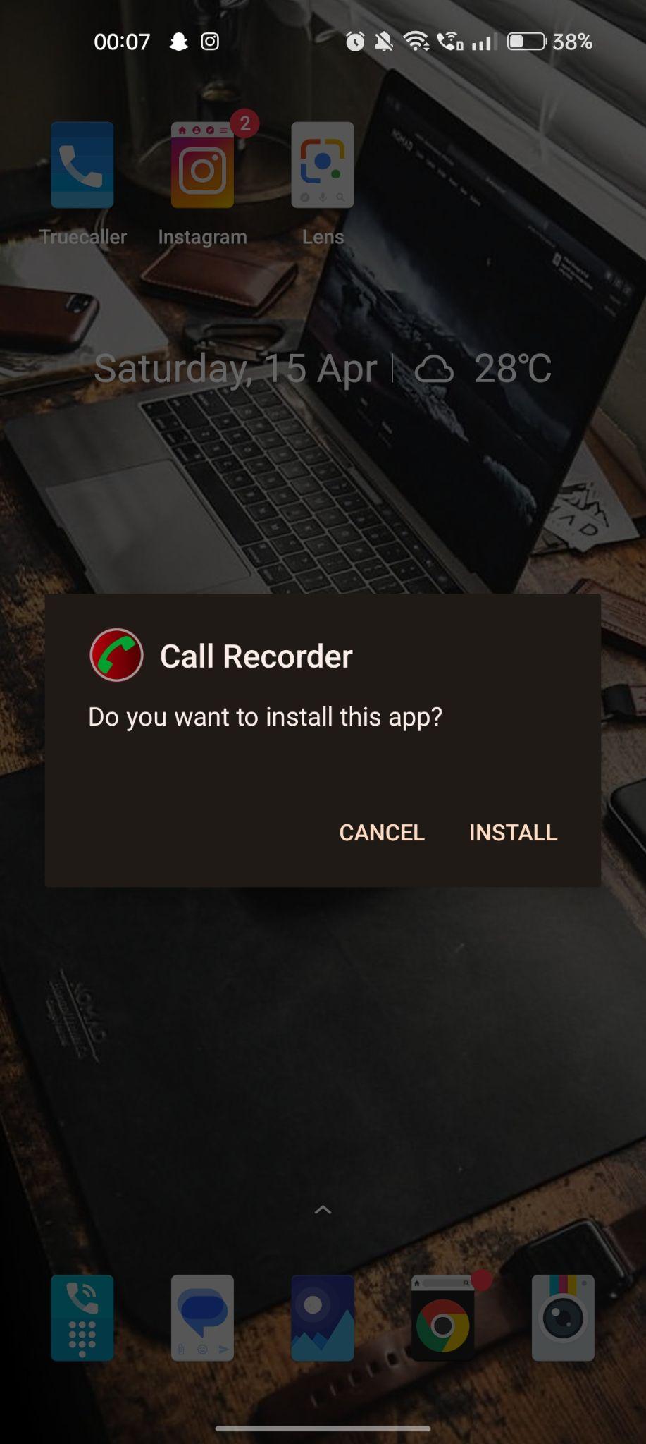 click on install