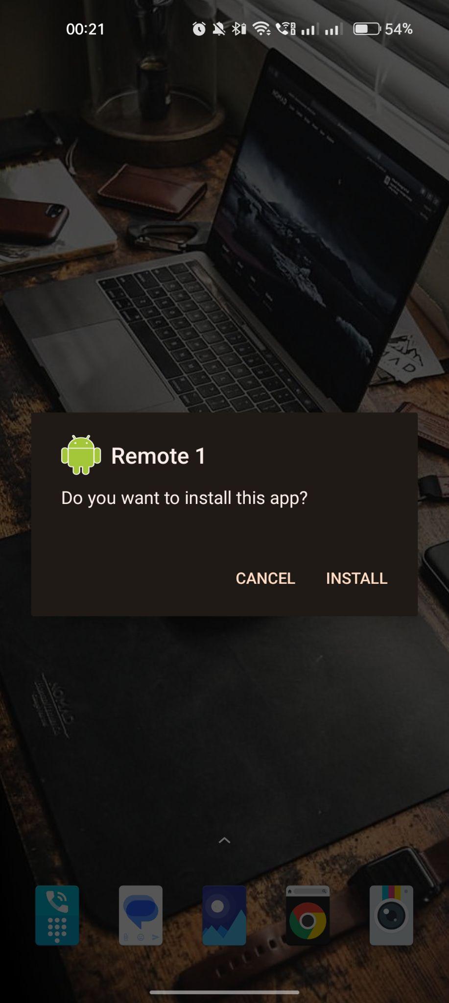click on install