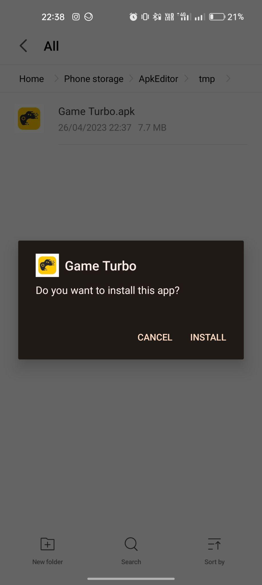 click on install