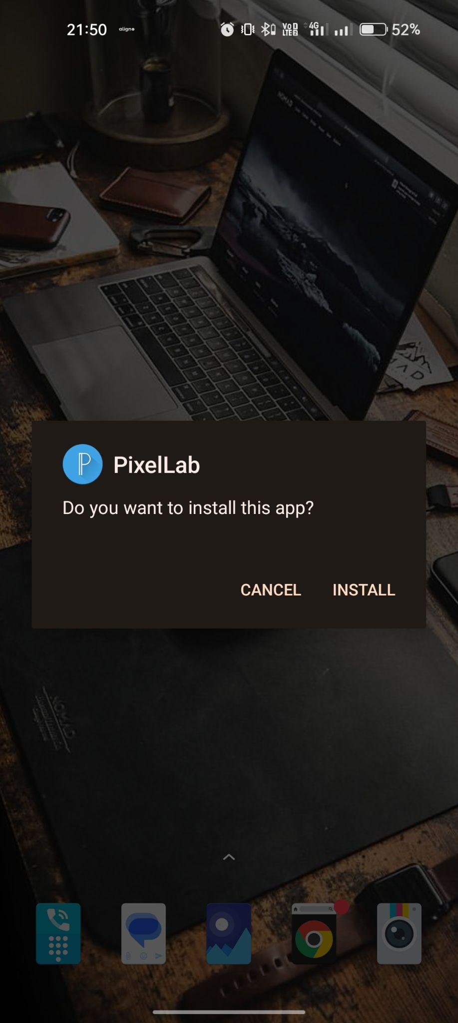 click on install
