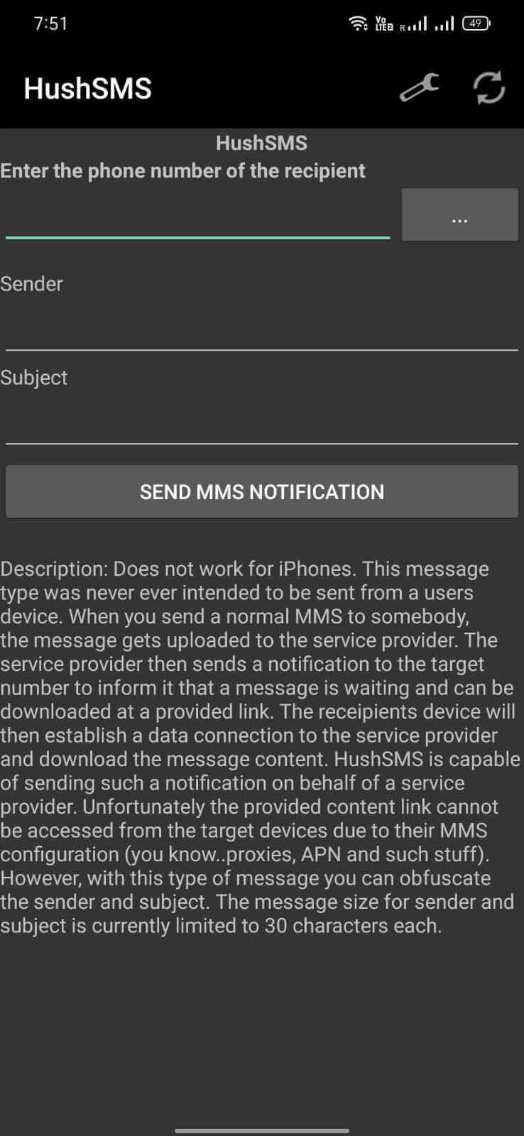 HushSMS screenshot