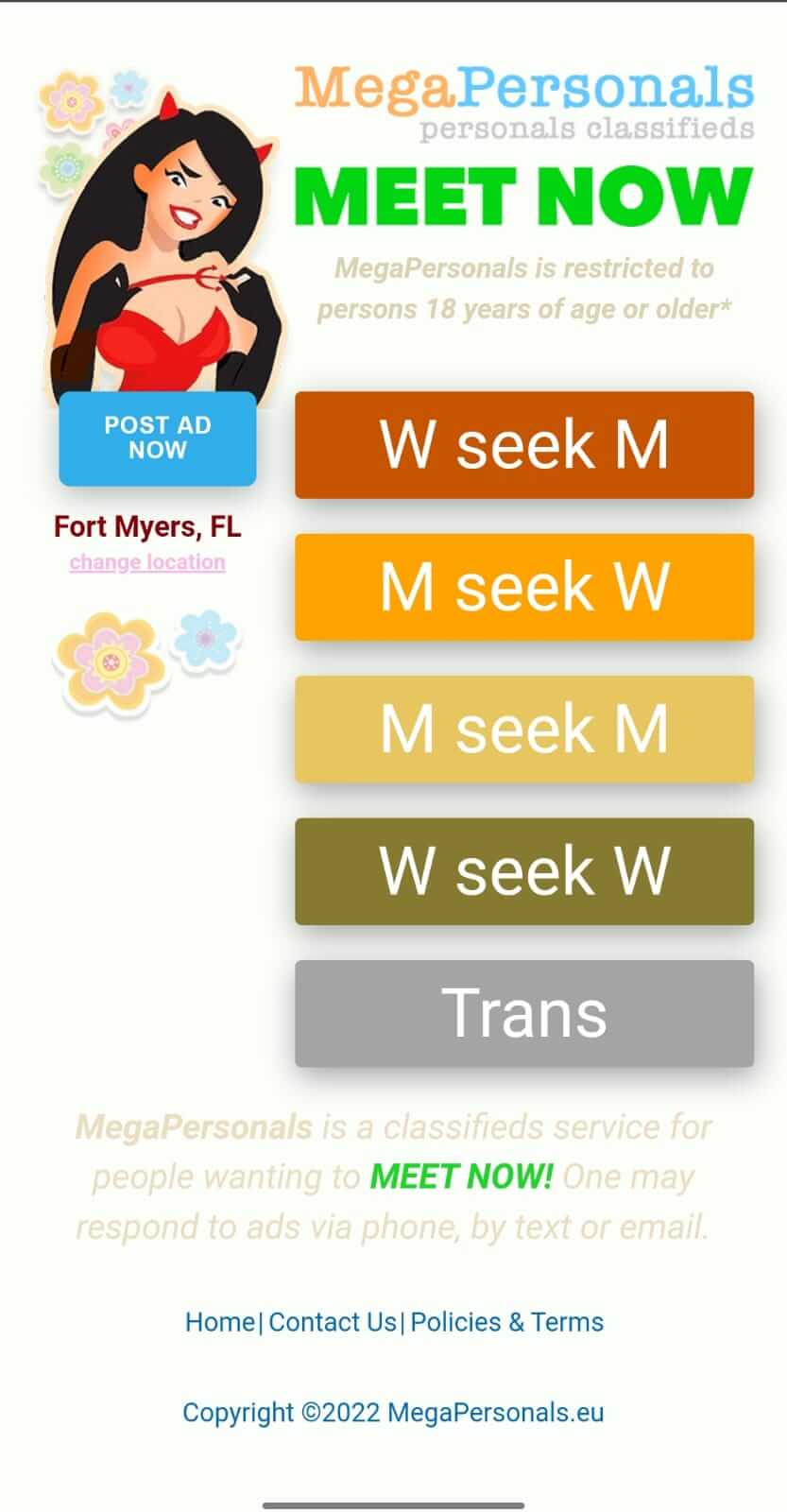 MegaPersonals screenshot