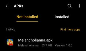 find the Melancholianna APK in File Manager App
