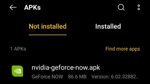 locate NVIDIA GeForce NOW Apk for installation