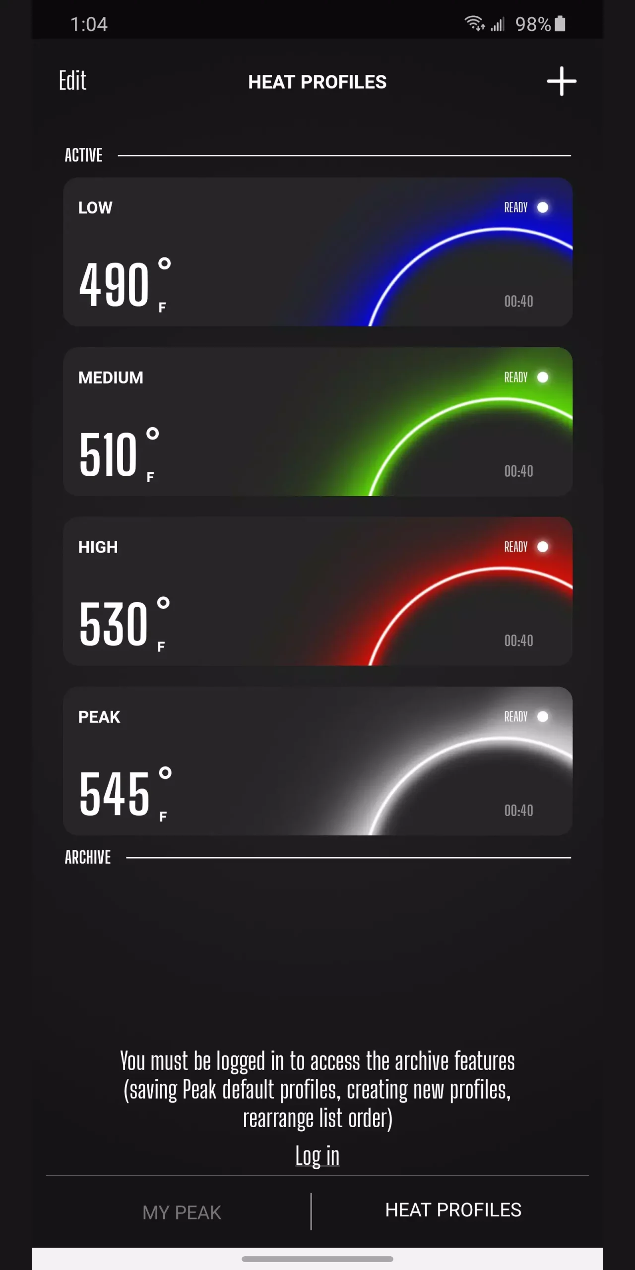 Puffco Connect screenshot