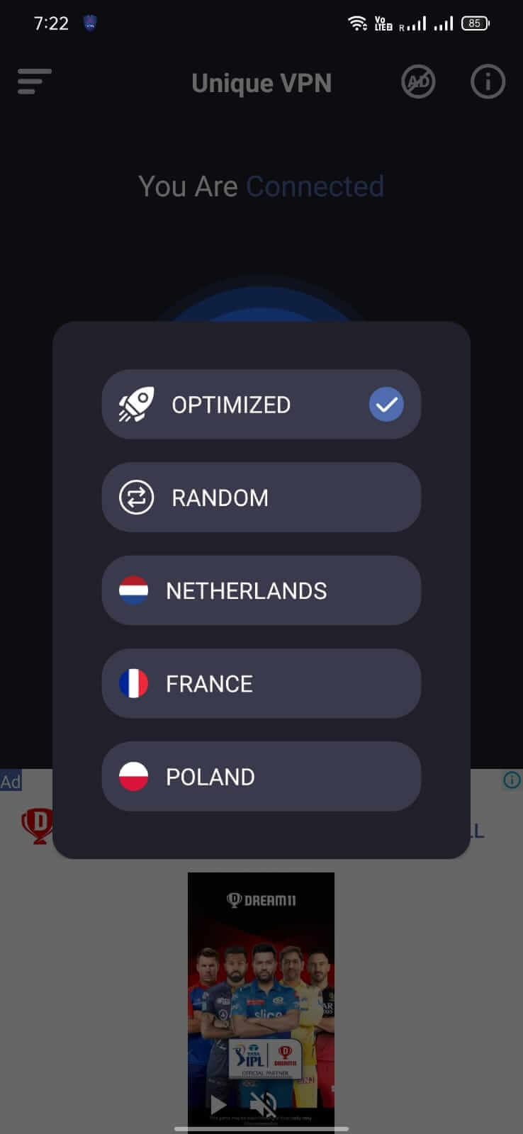 Unique VPN screenshot