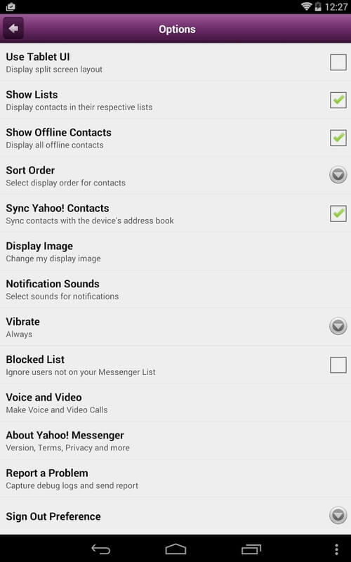 Yahoo Messenger screenshot