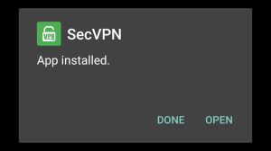 SecVPN successfully installed