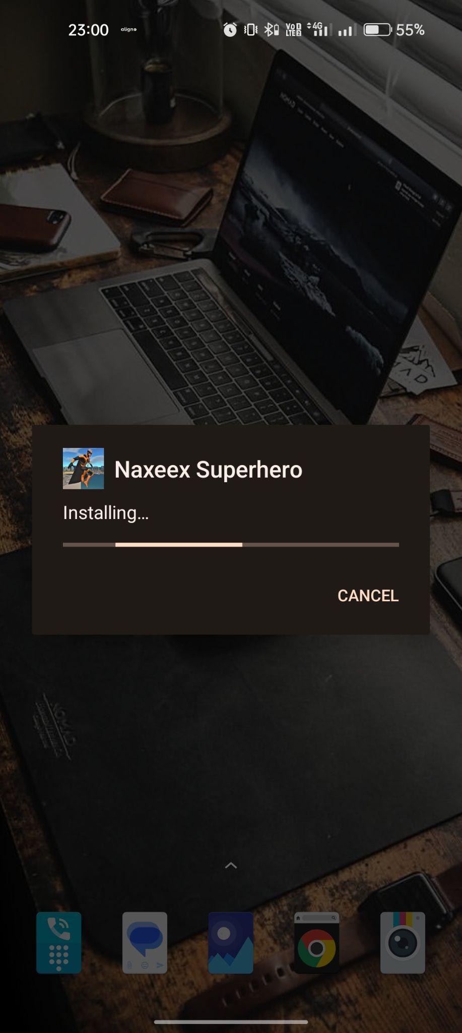 Naxeex Super Hero apk installing