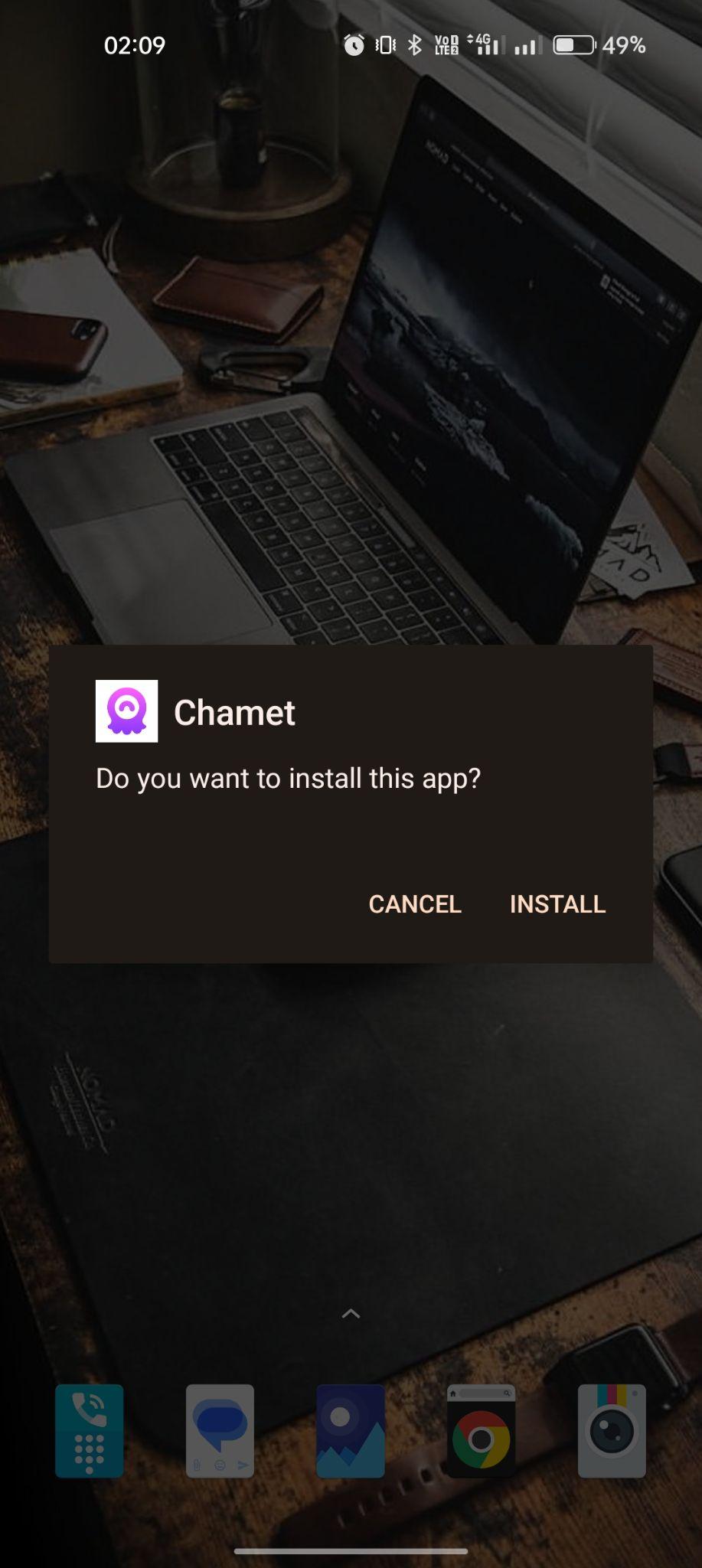 click on install