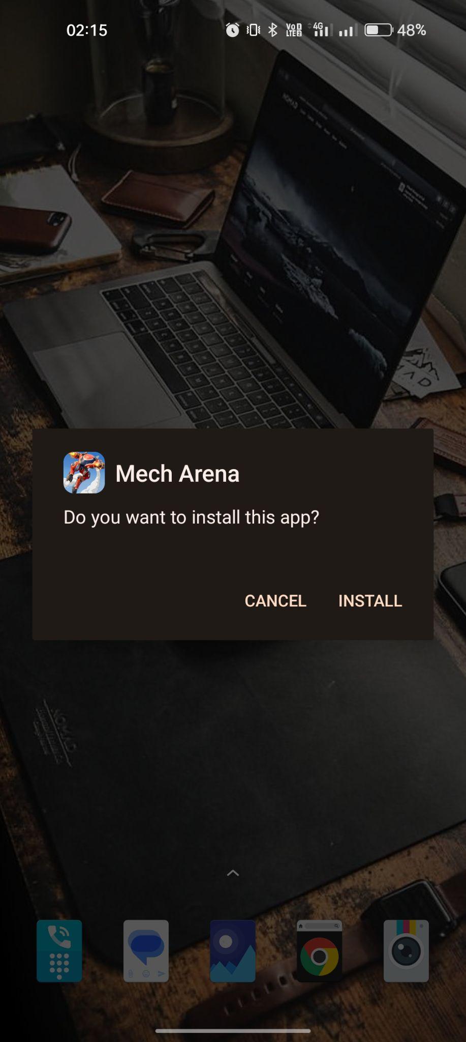 click on install