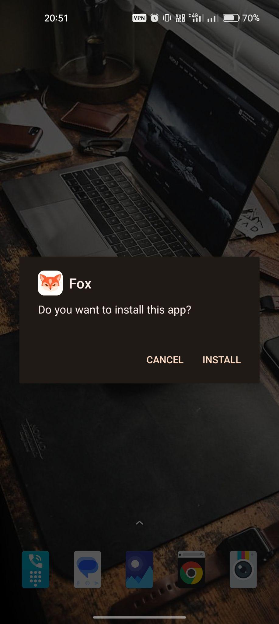 click on install