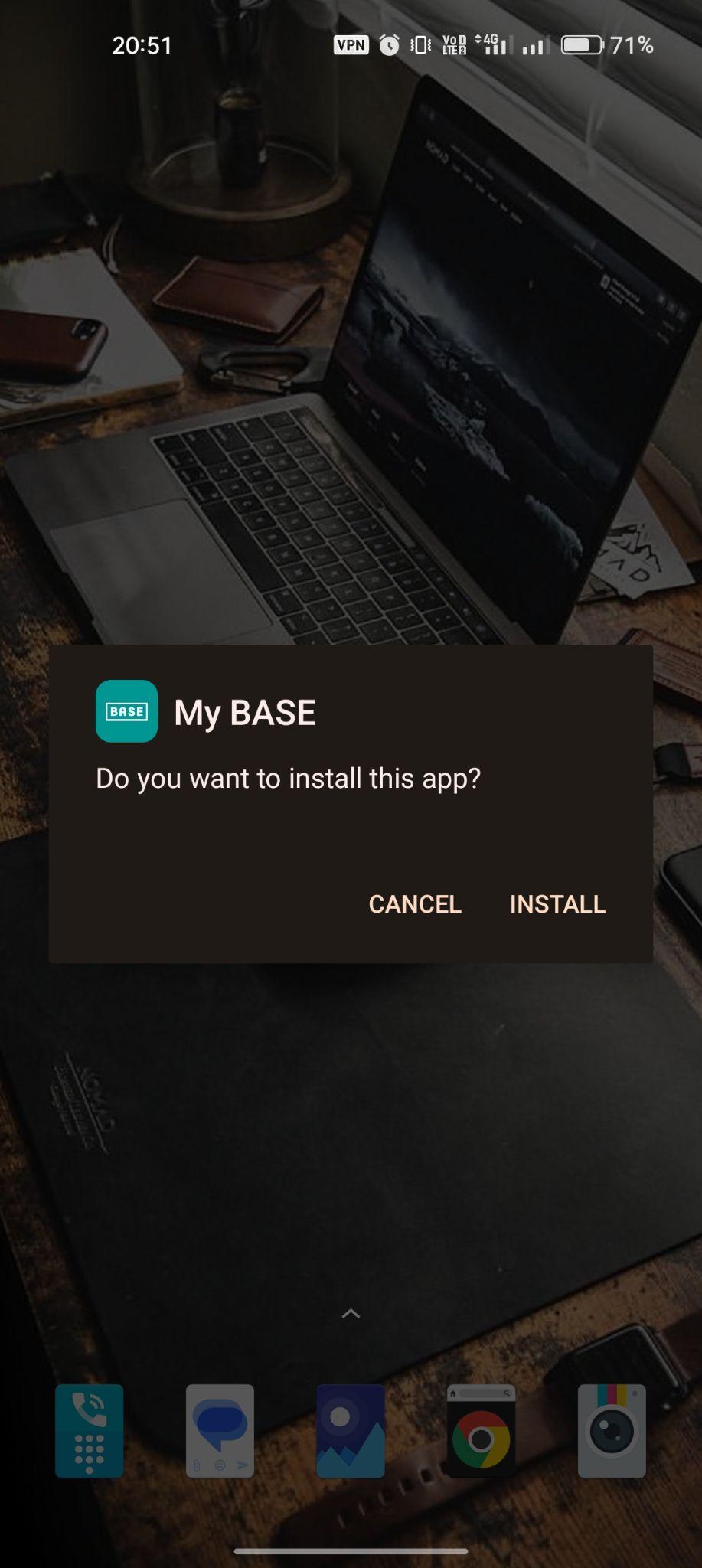 click on install
