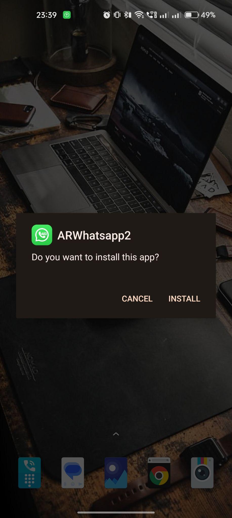 click on install