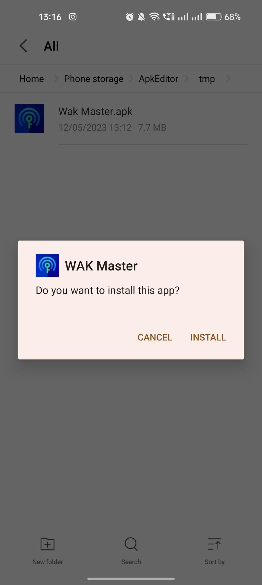 click on install