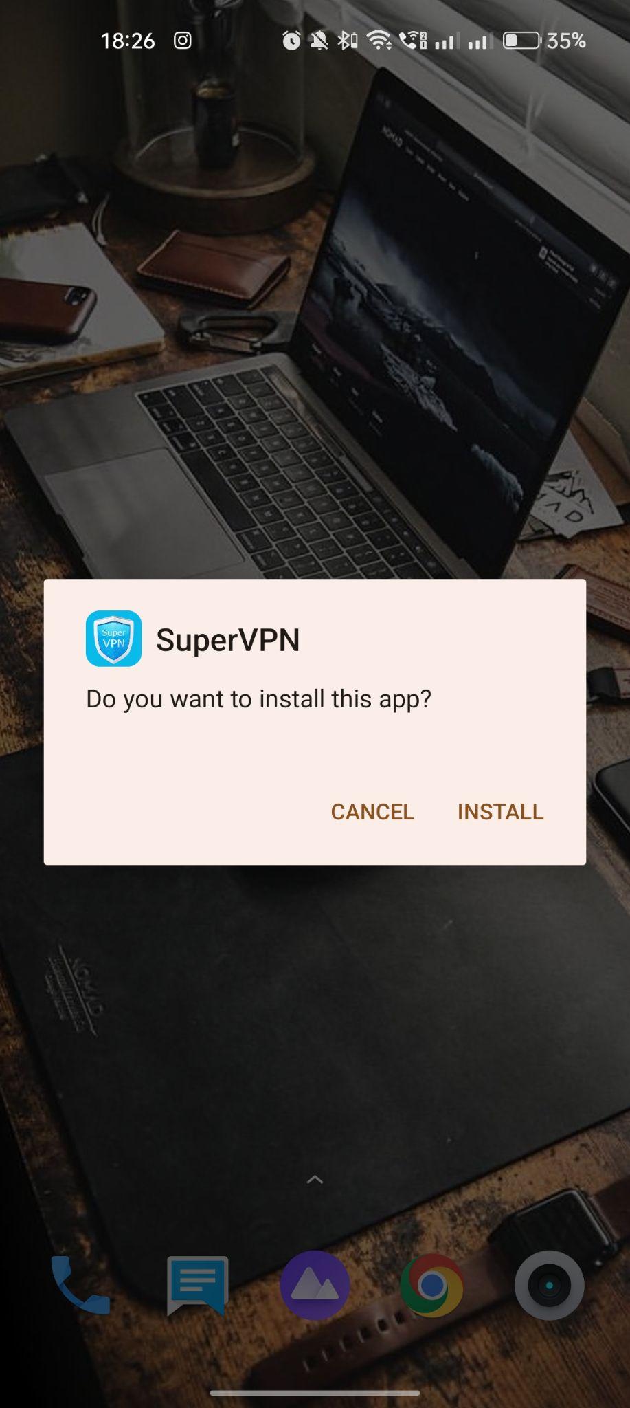 click on install
