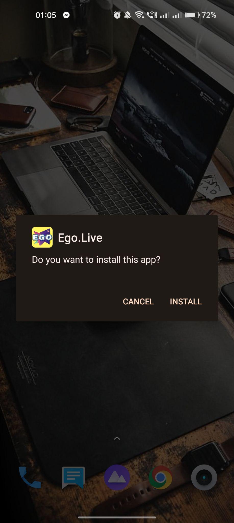 click on install