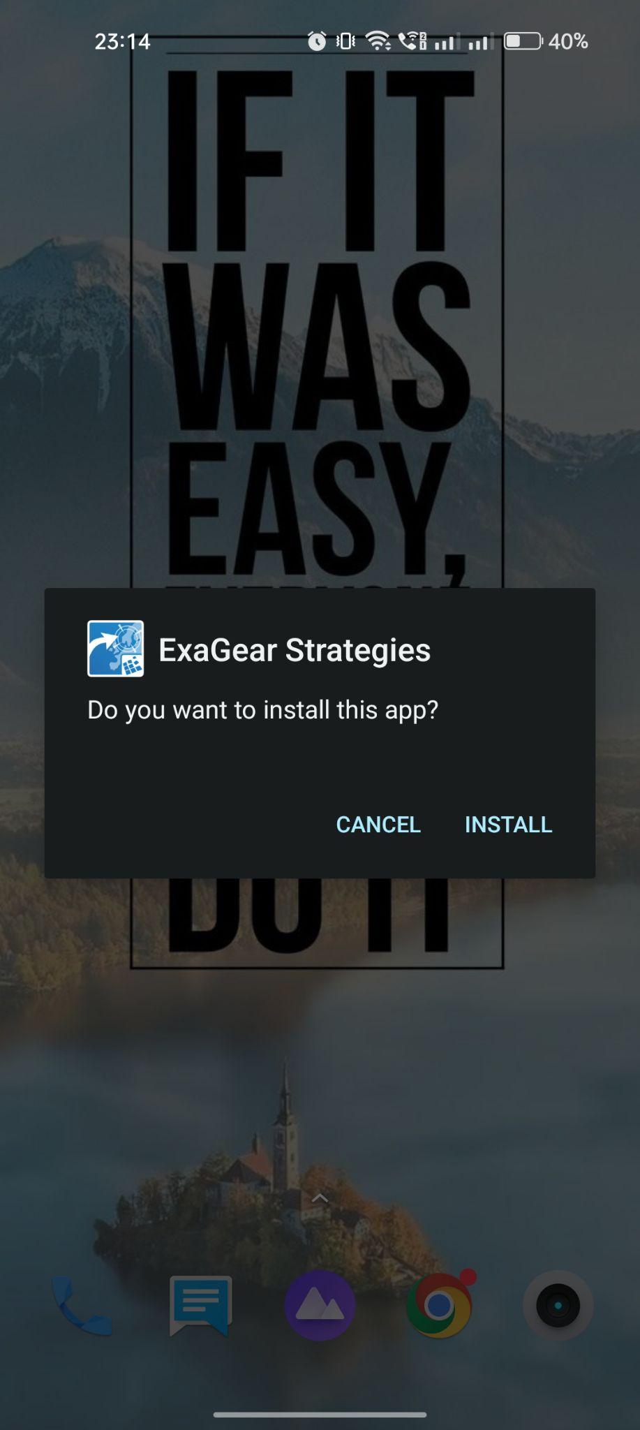 click on install
