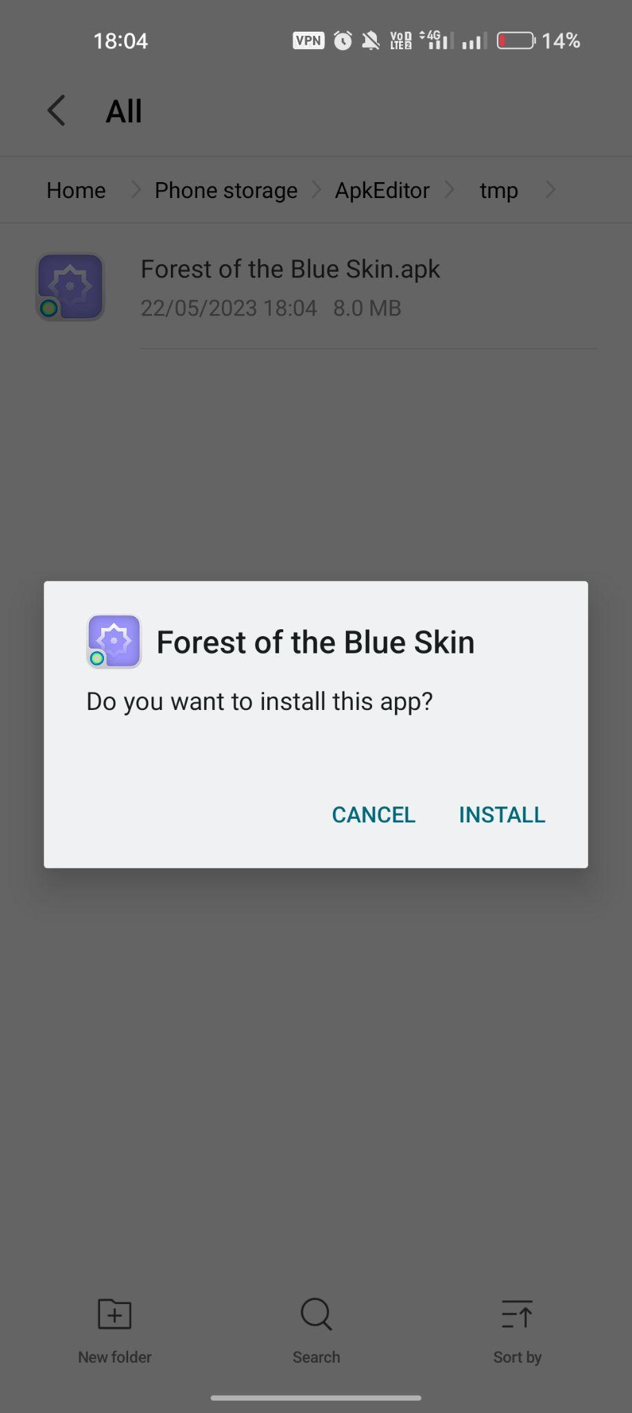click on install