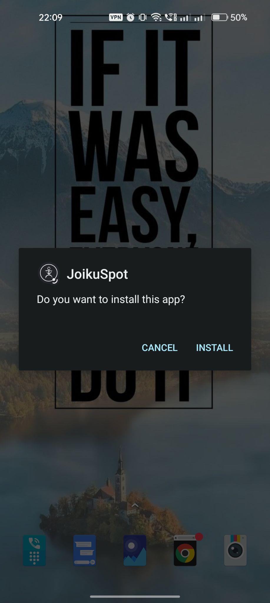 click on install