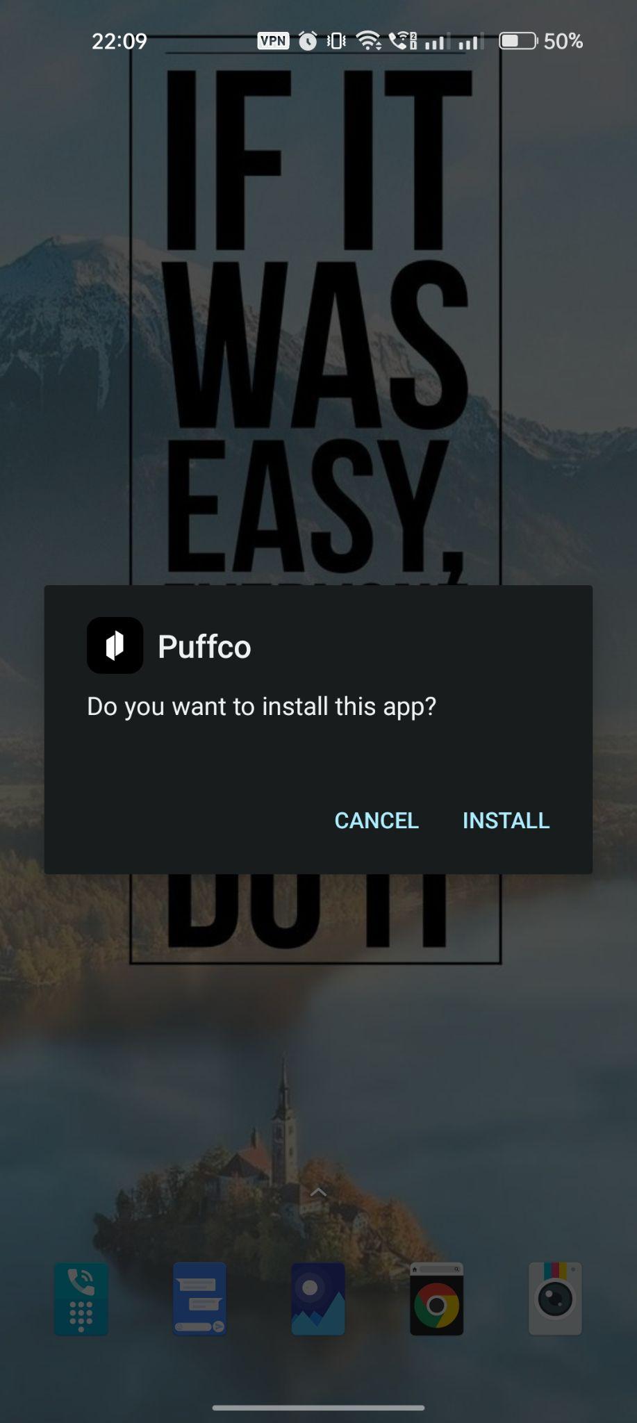 click on install