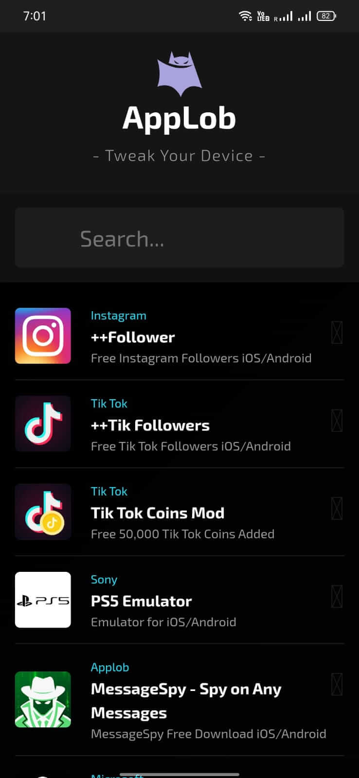 Applob screenshot
