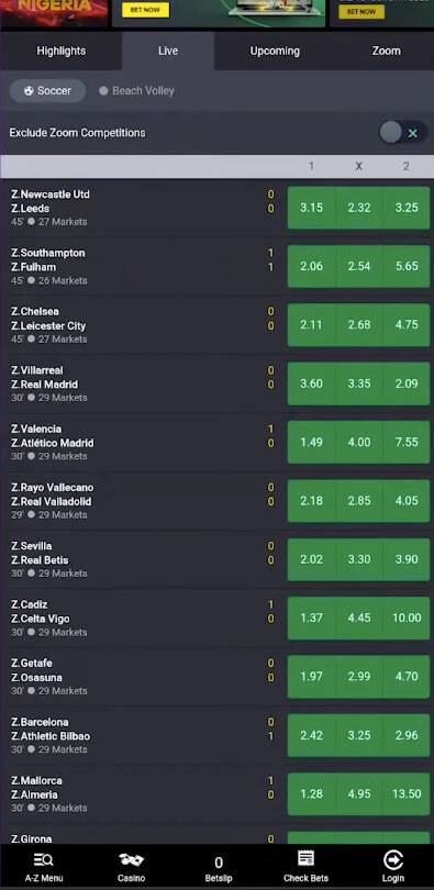 Bet9ja screenshot