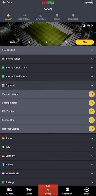 Bet9ja screenshot