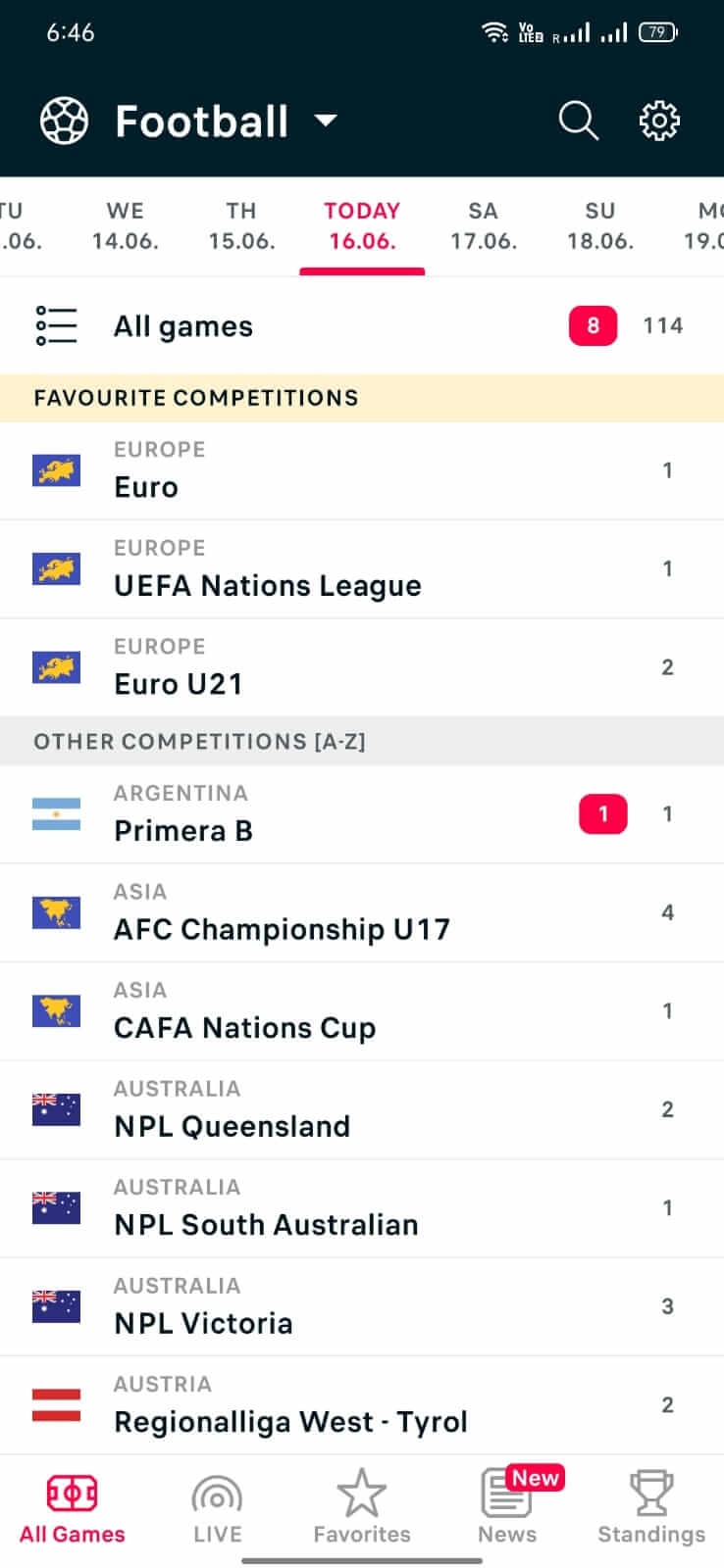 FlashScore screenshot