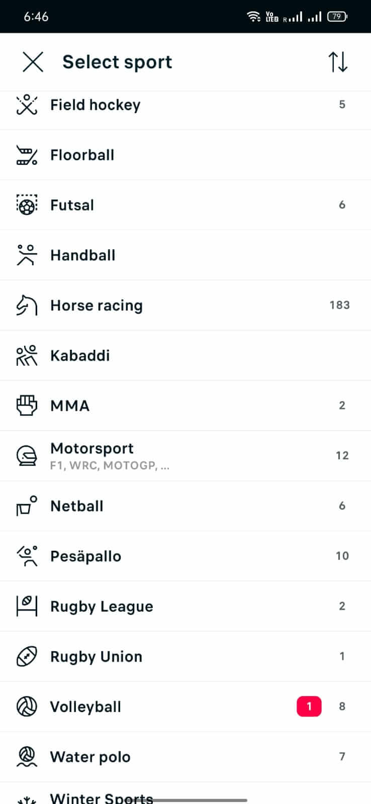 FlashScore screenshot