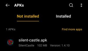 locate Silent Castle Apk for installation