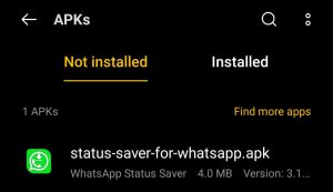 locate Status Saver for Whatsapp for installation