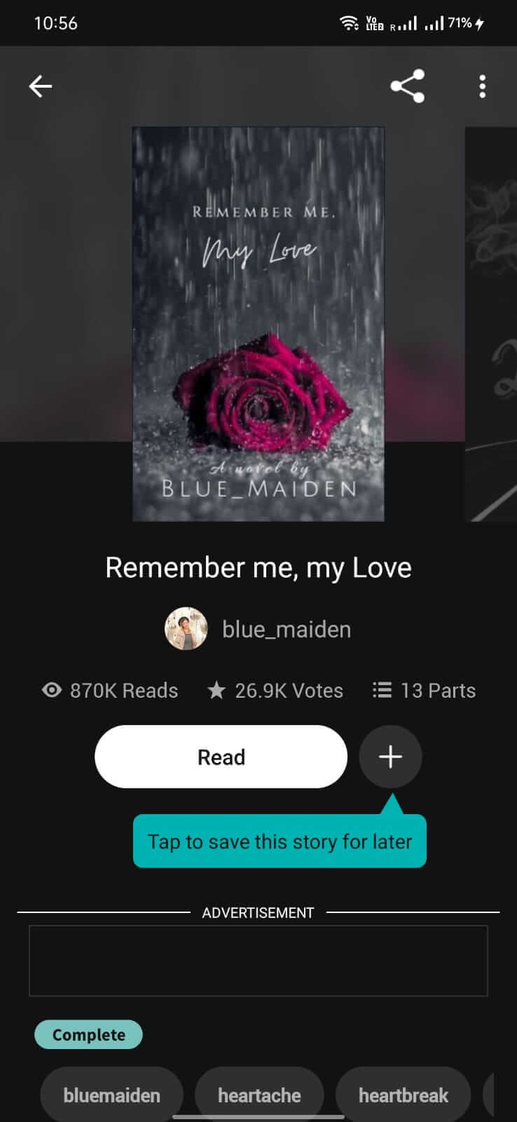 Wattpad screenshot