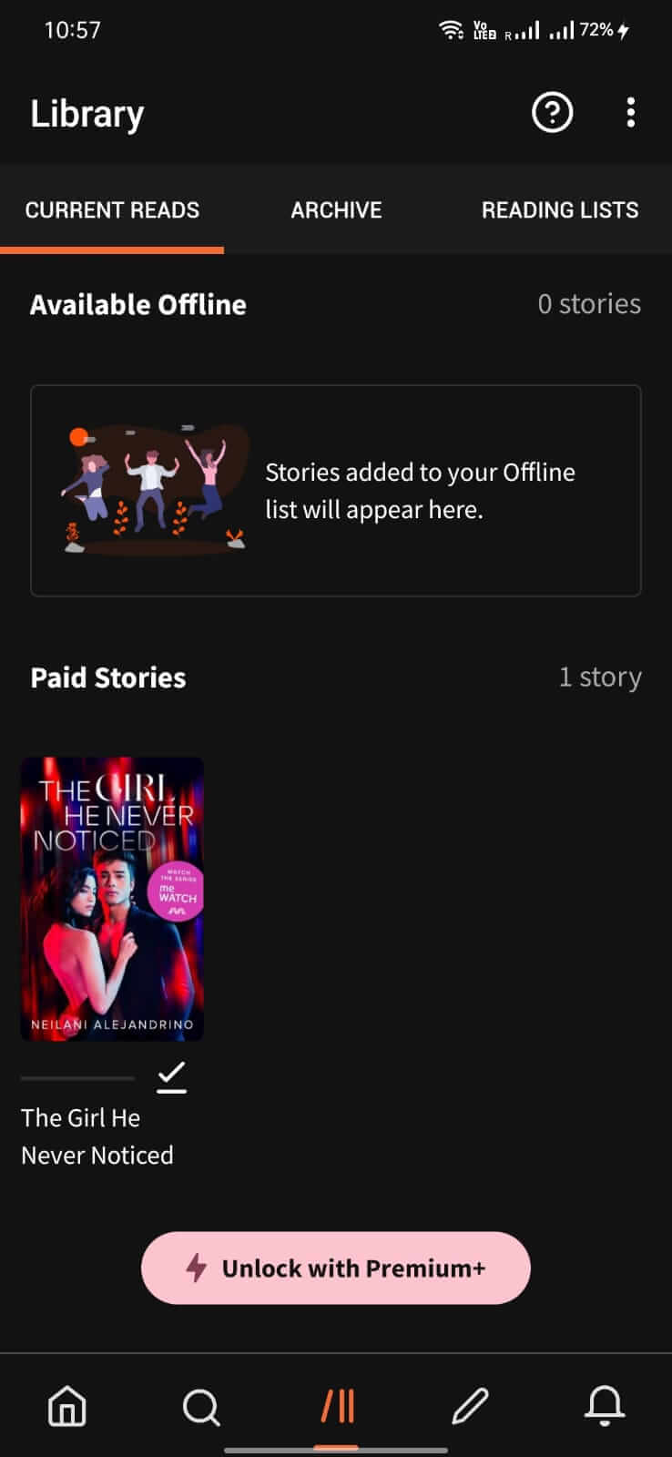 Wattpad screenshot