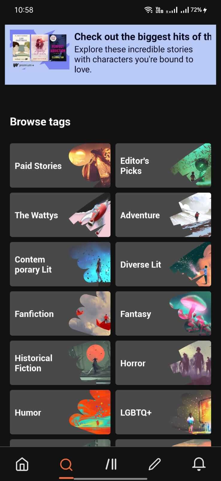 Wattpad screenshot