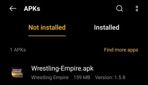 locate Wrestling Empire APK for installation