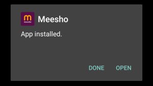 Meesho successfully installed