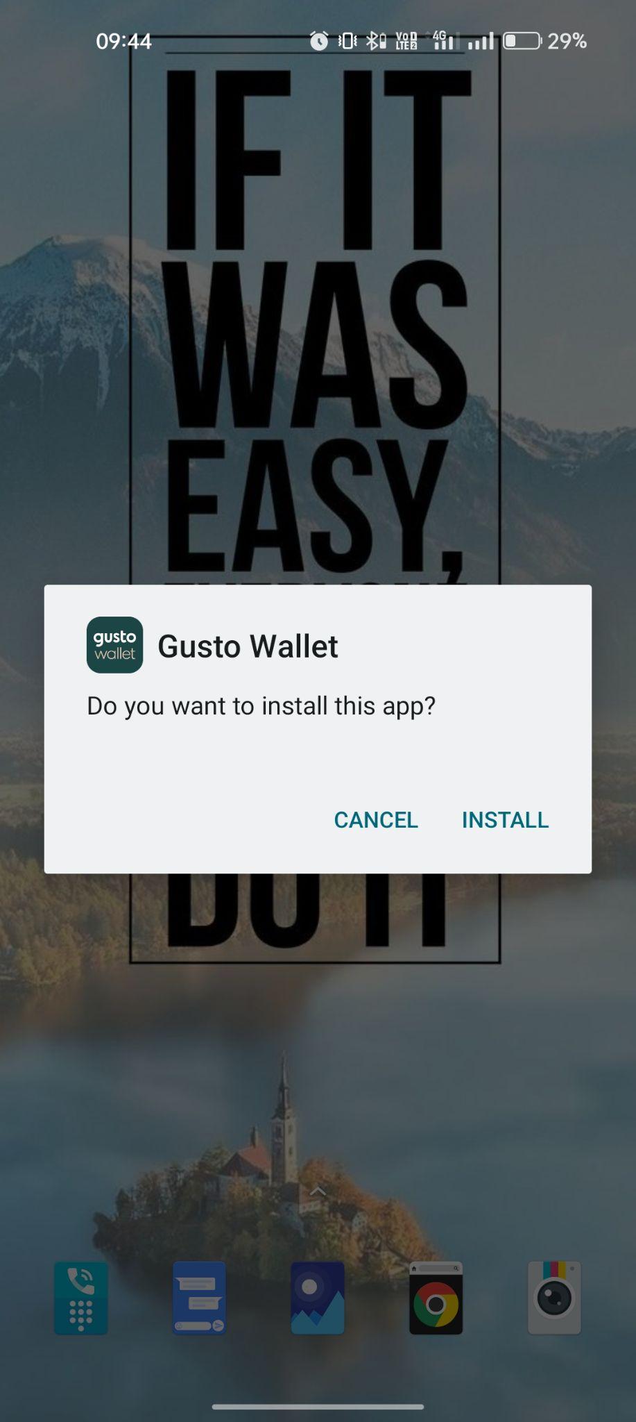 click on install