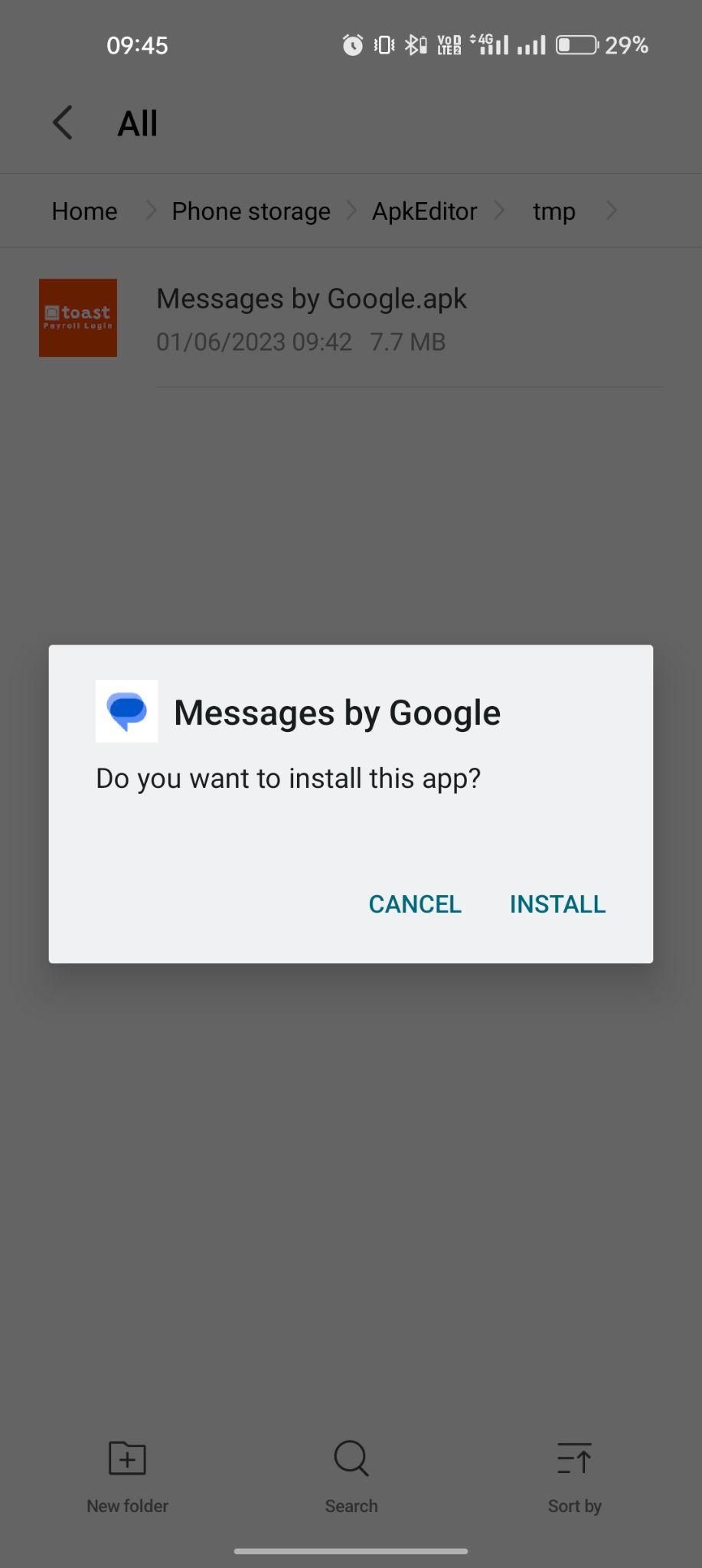click on install